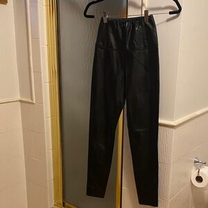 Black Vegan (faux) Leather Pants